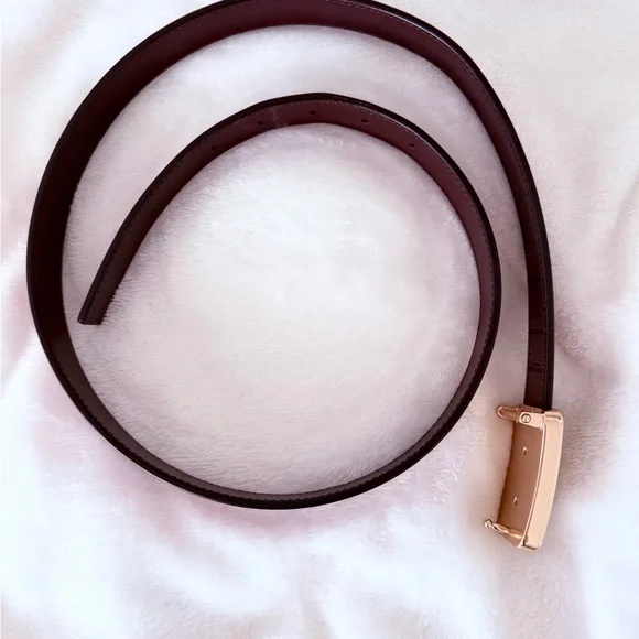 Coach Dark Brown Red Carriage Leather Belt